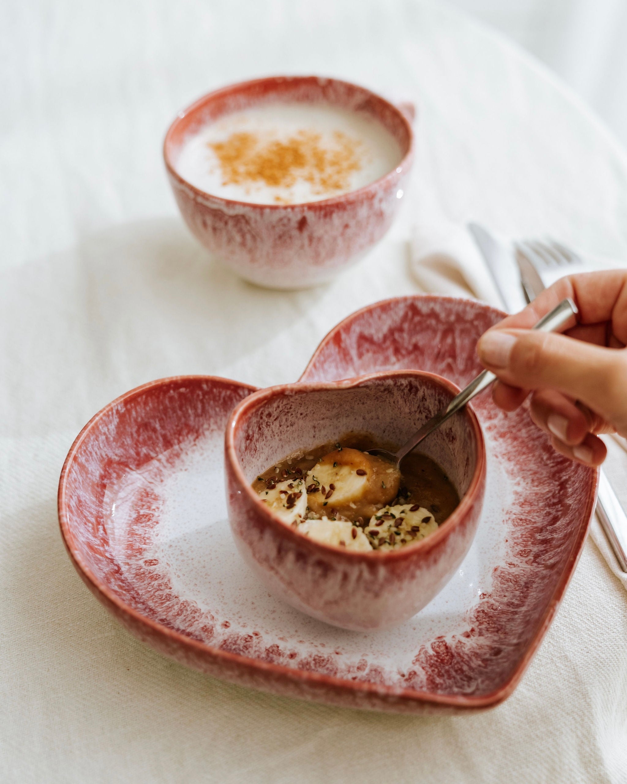 Amora Set Becher und Teller tief Magenta 2-teilig