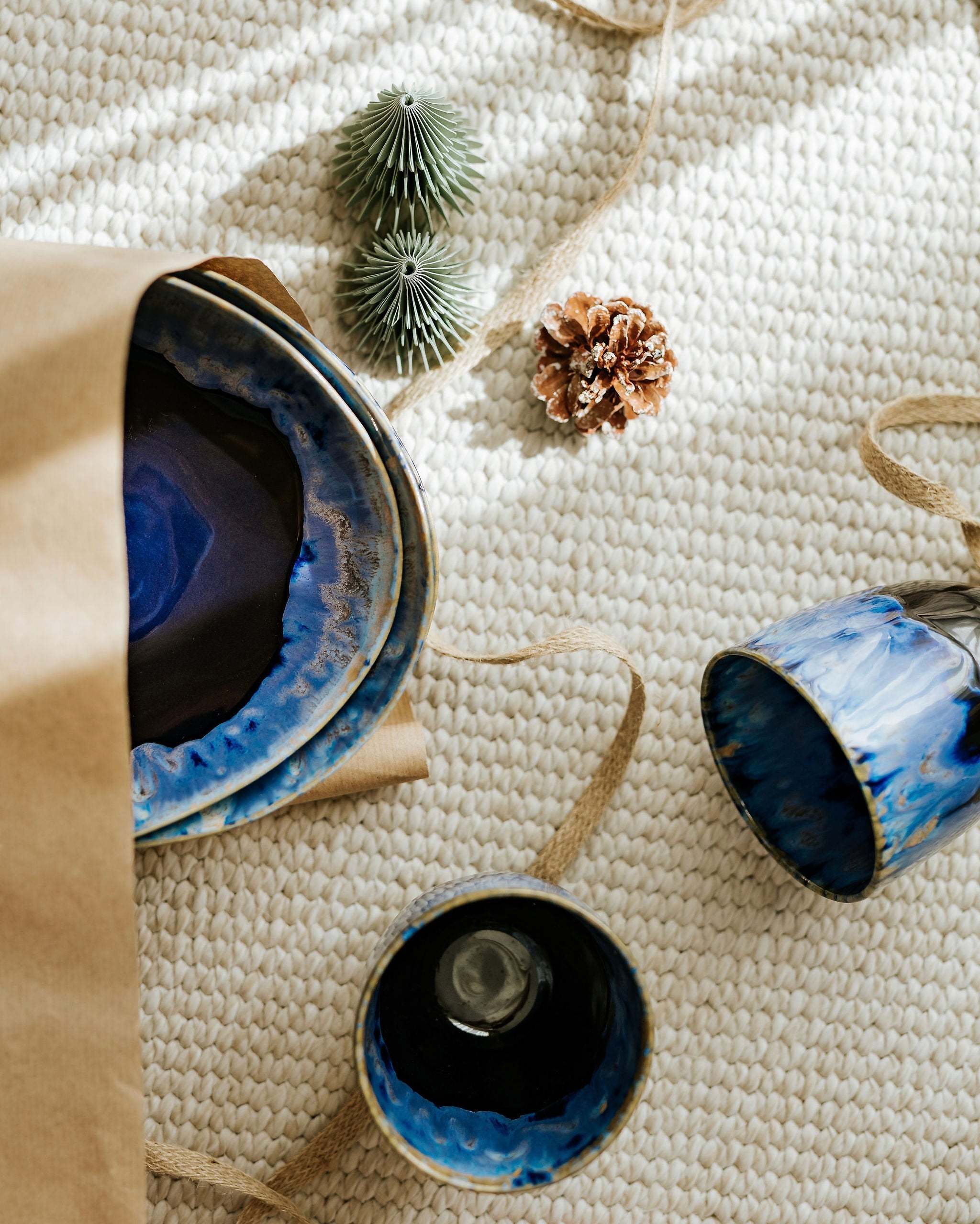 Lino Geschirrset Deepseablue 12-teilig