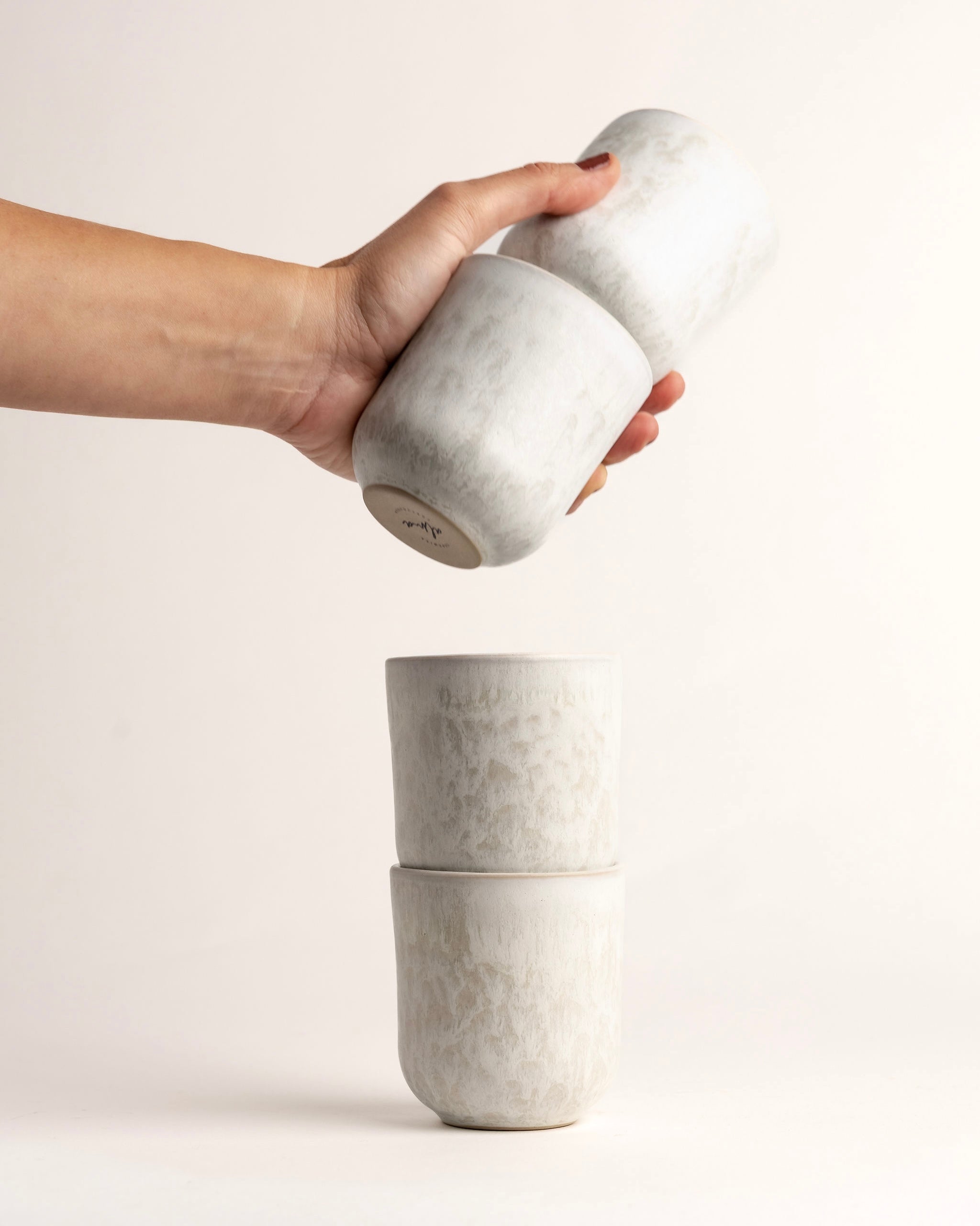 Noa Becher klein Mattweiß Creme