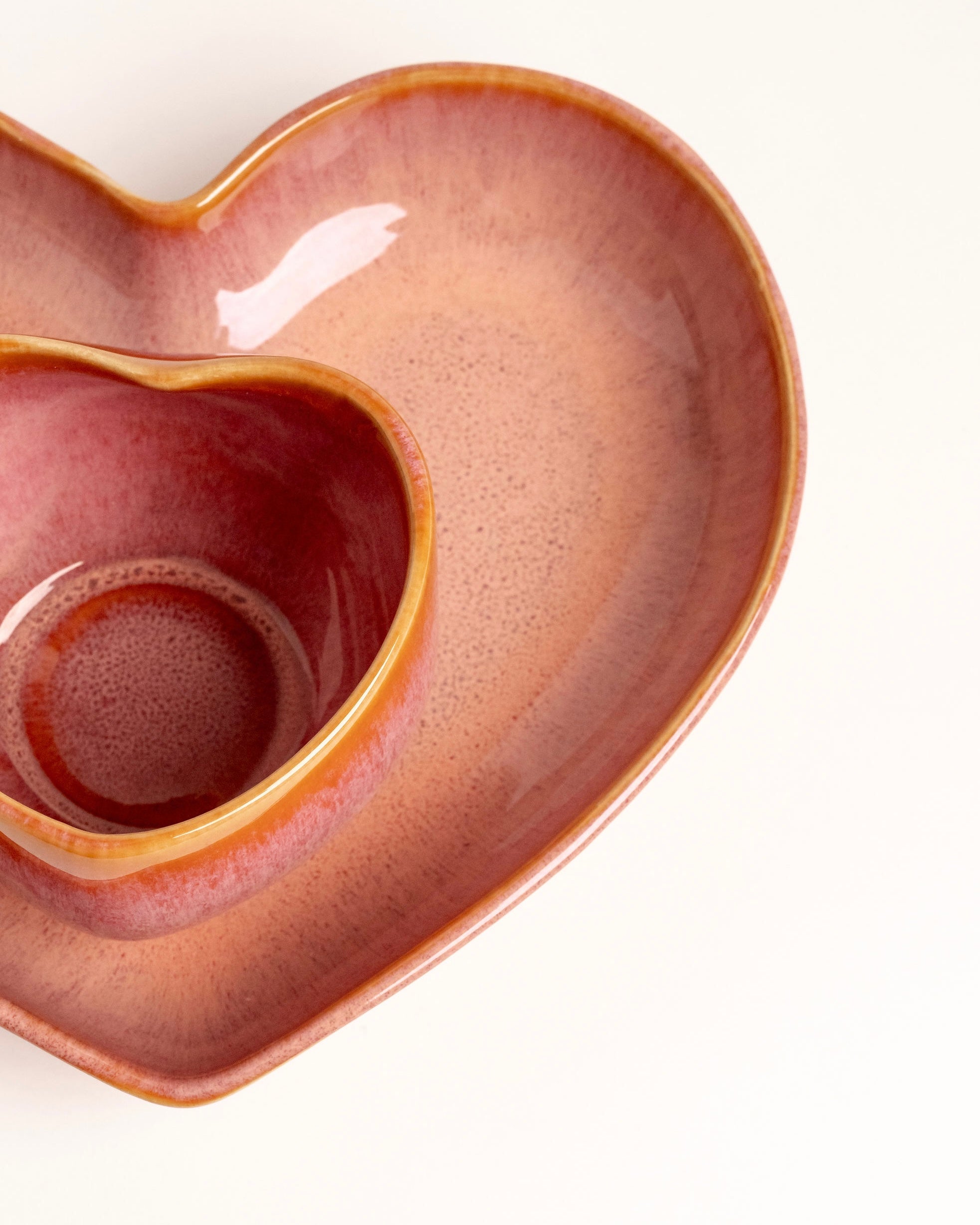 Amora Set Becher und Teller tief Coral 2-teilig