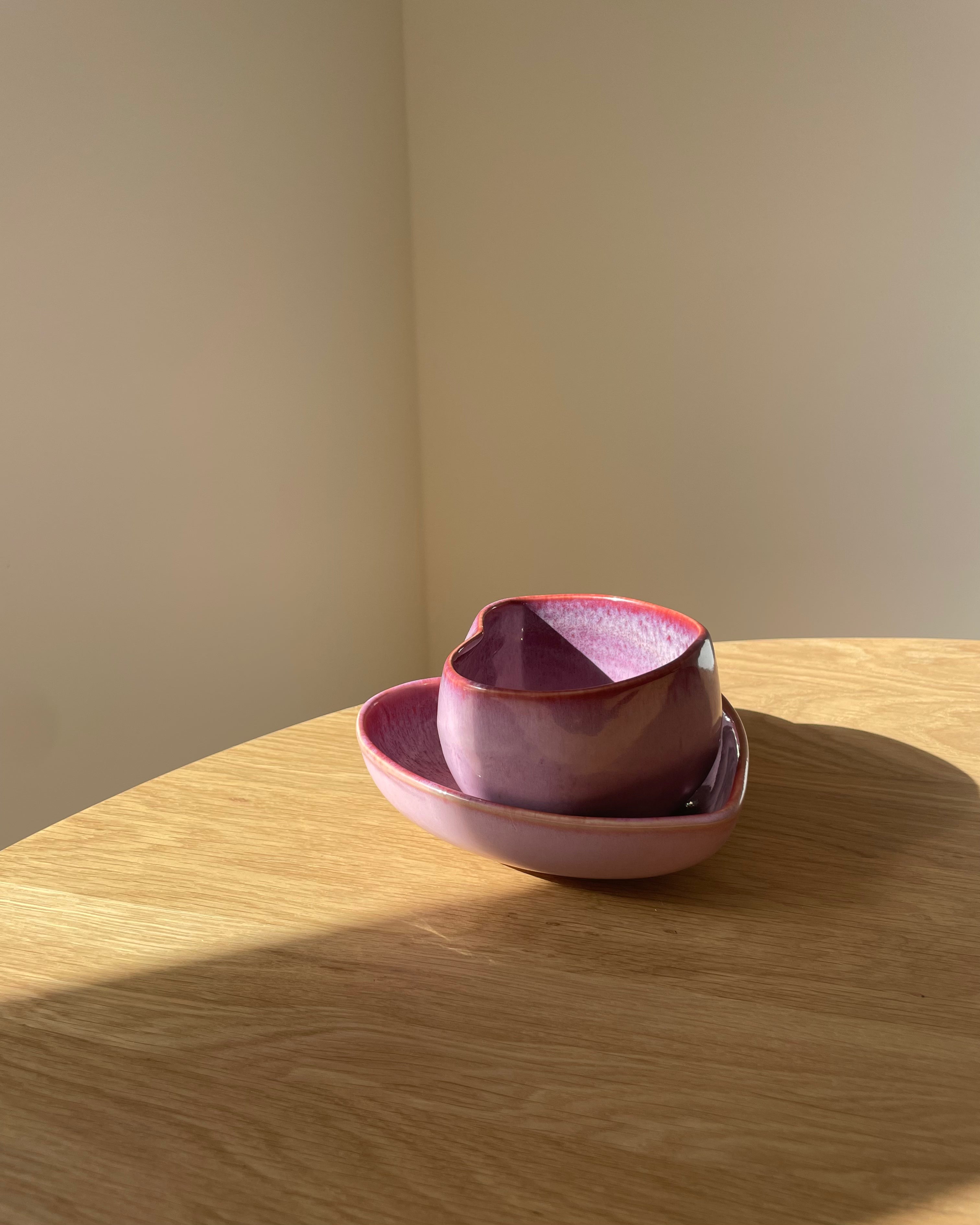 Amora Set Becher und Schale Rosa 2-teilig