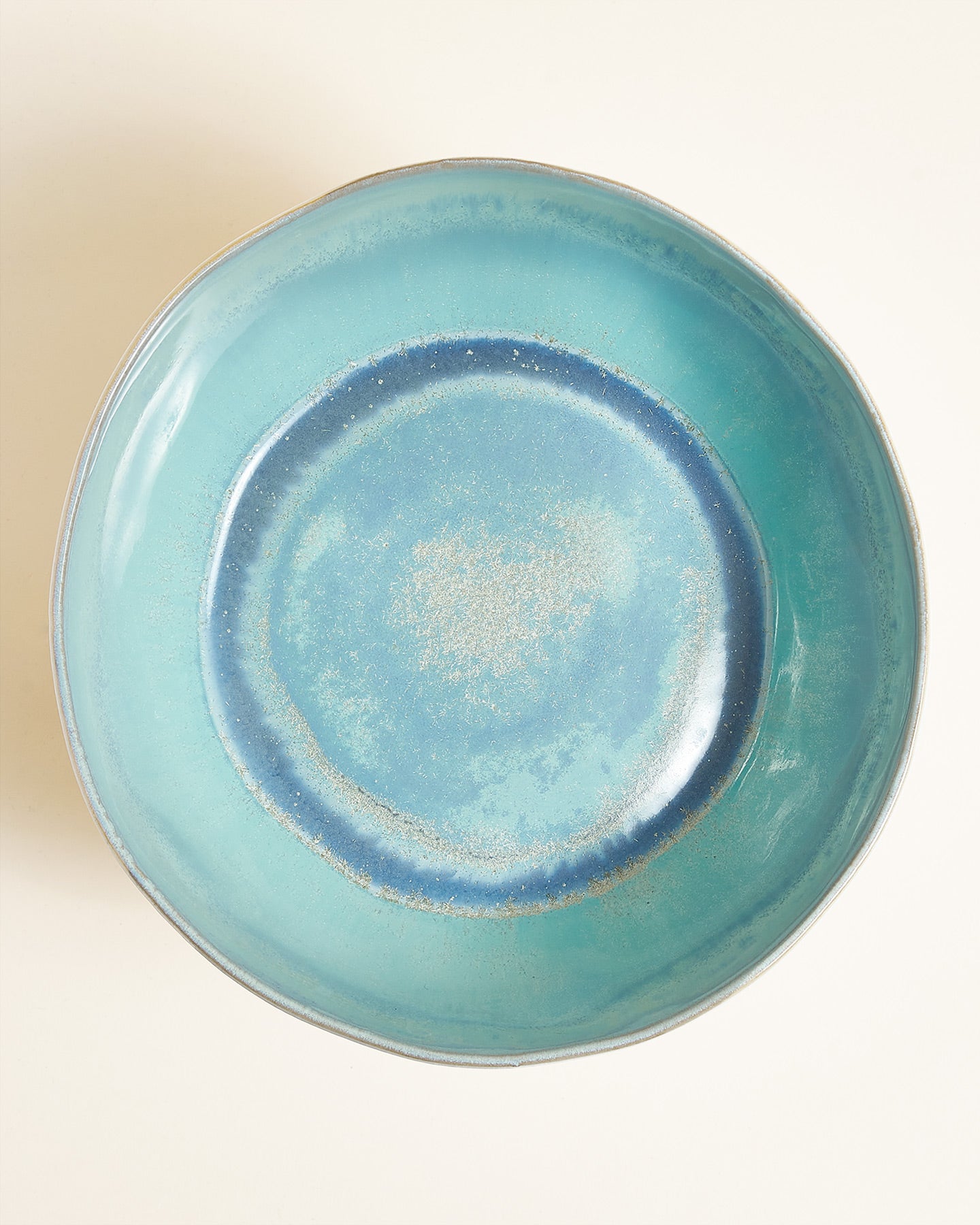 Oceano Bowl with Foot Turquoise