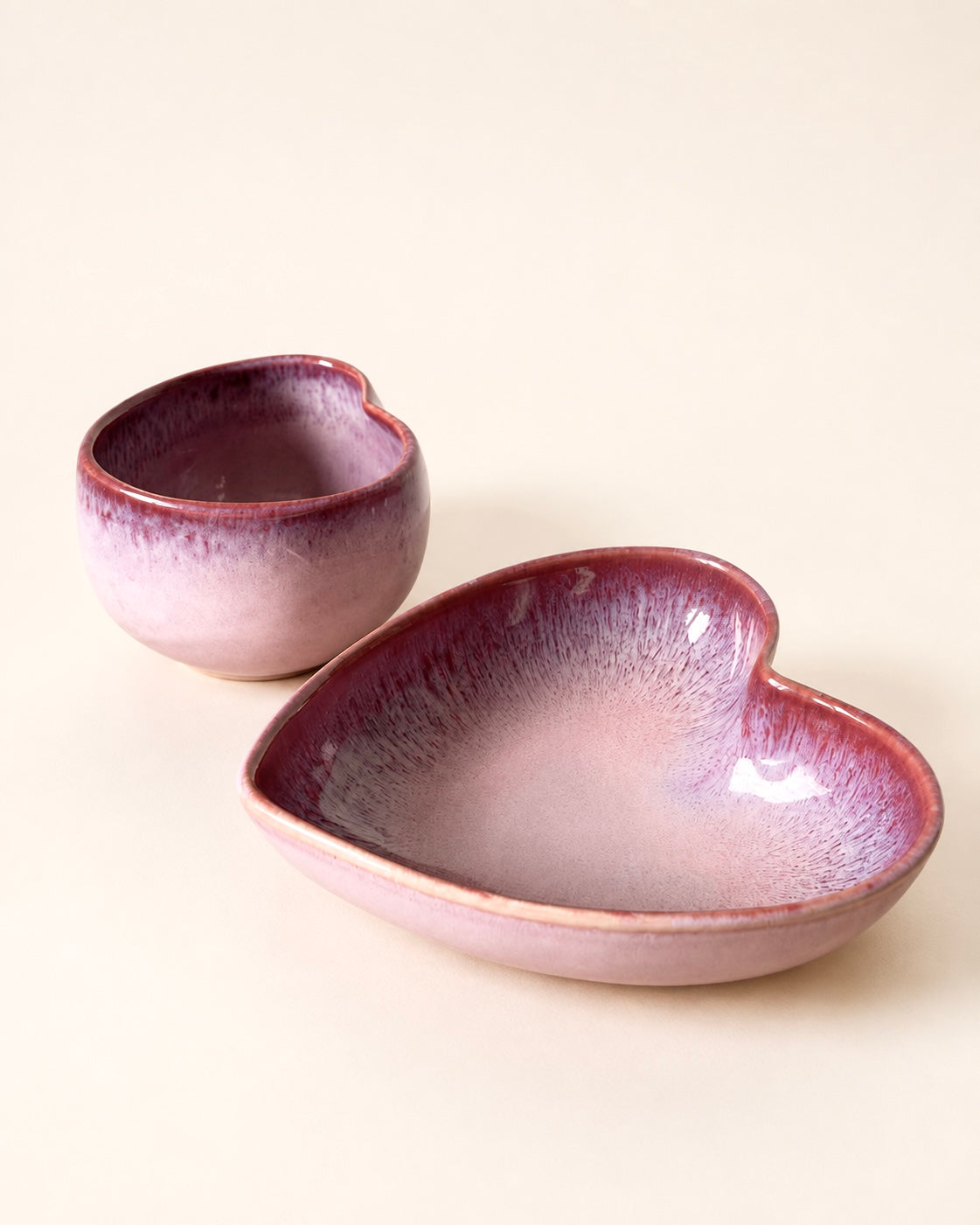 Amora Set Becher und Schale Rosa 2-teilig