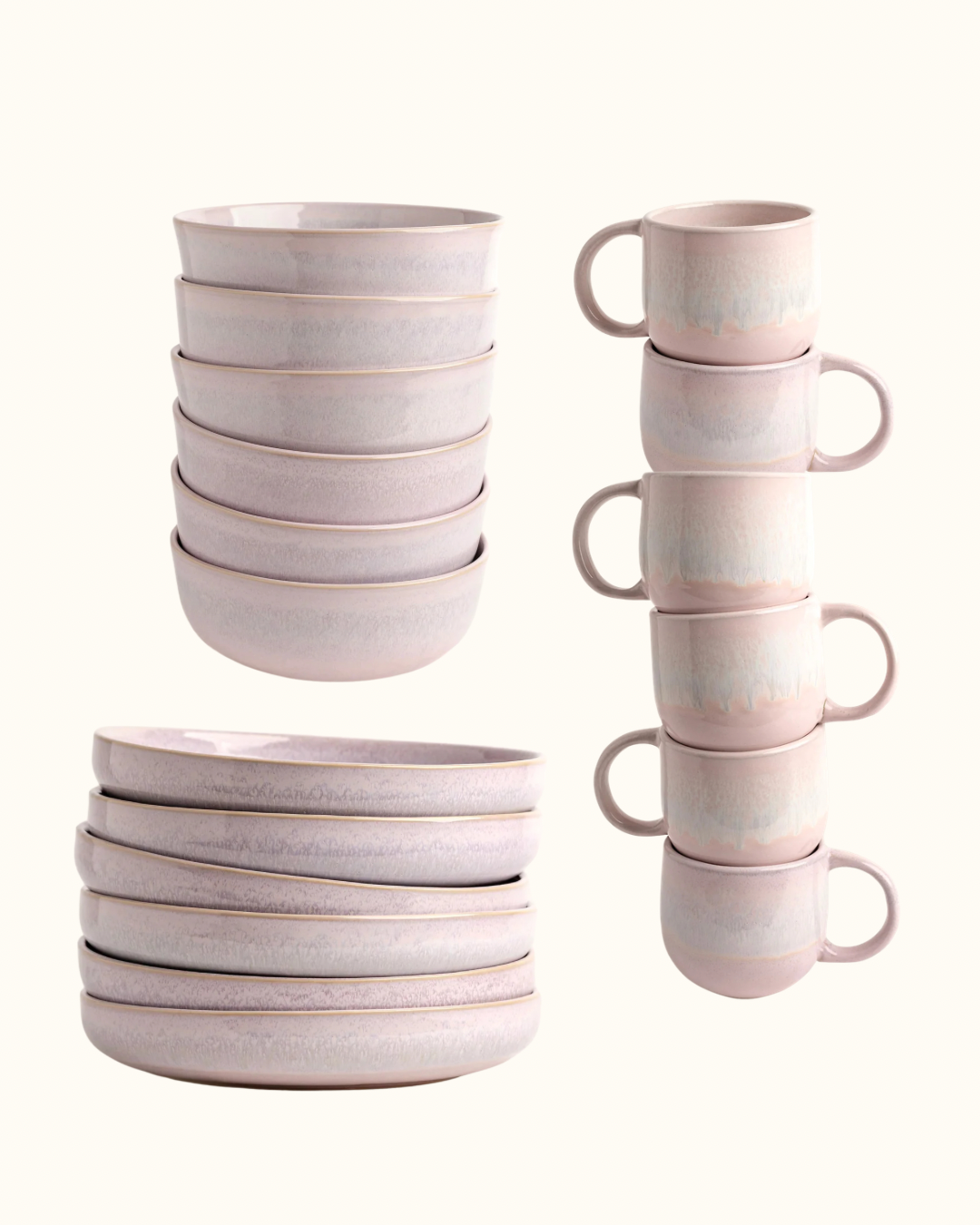 Faro Geschirrset Cotton Pink 18-teilig