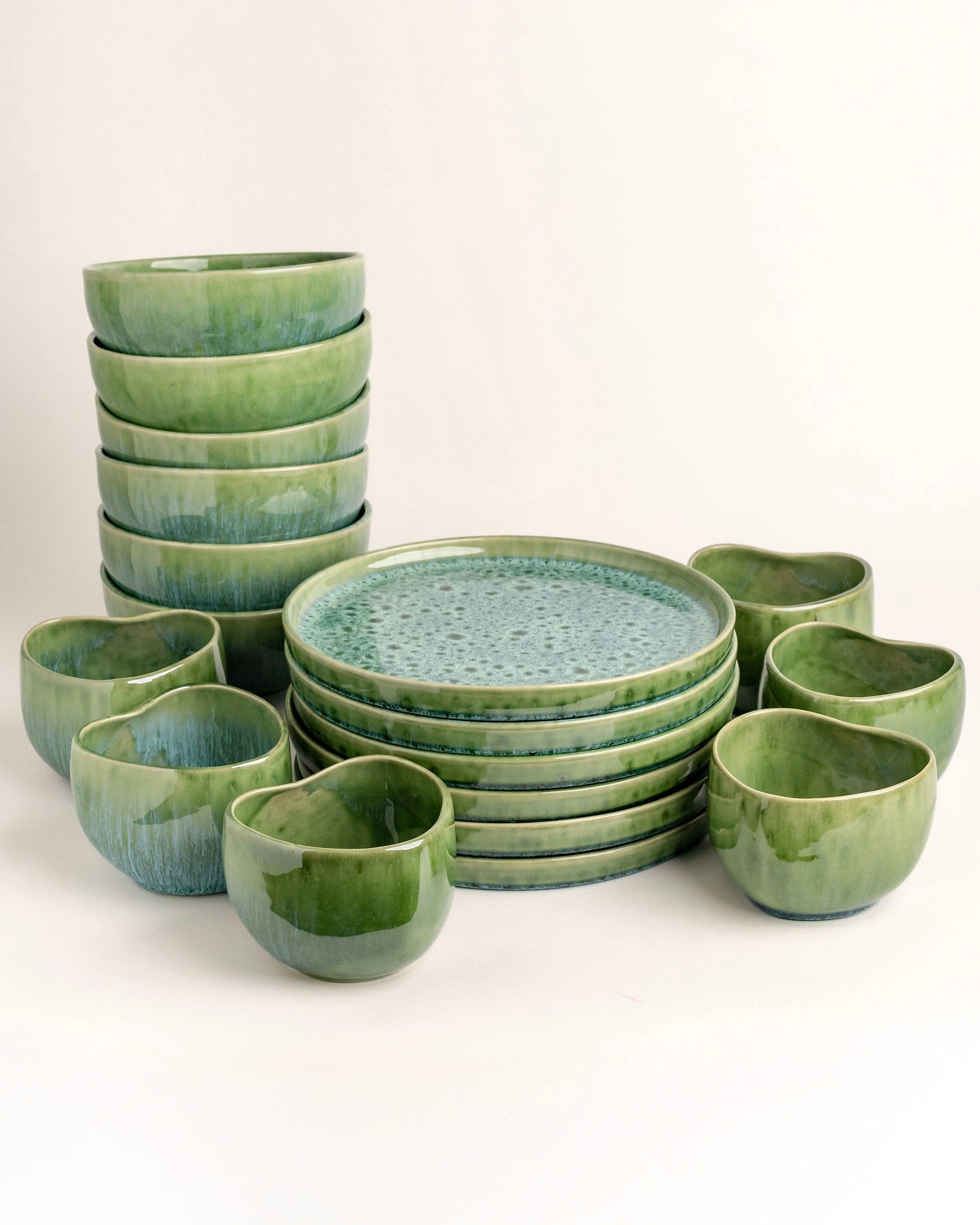 Madeira Geschirrset Amora Grün 18-teilig