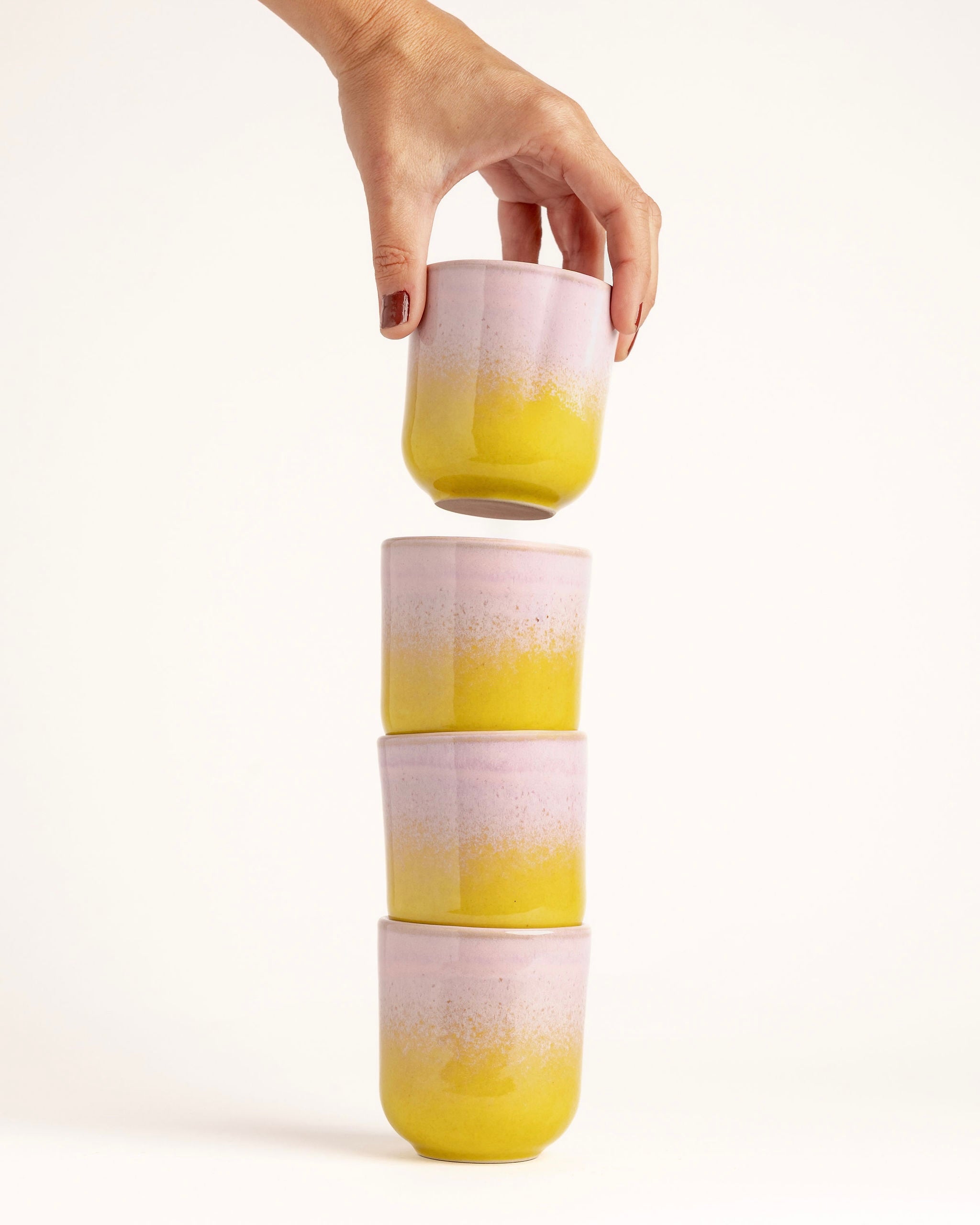 Tassen- und Becherset Doce und Noa Rosa Gelb 4-teilig