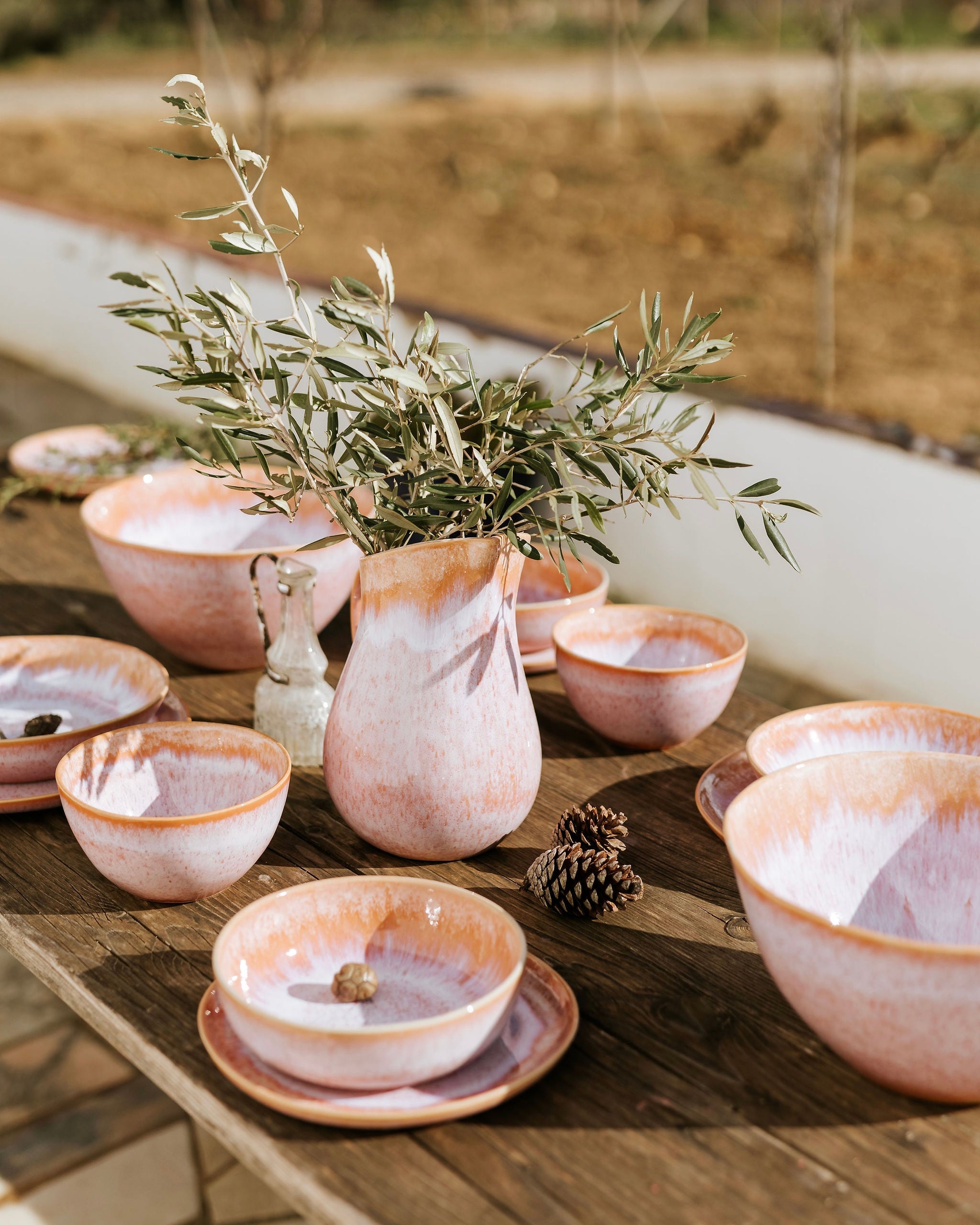 Évora tableware set M Coral Pink 18 pieces