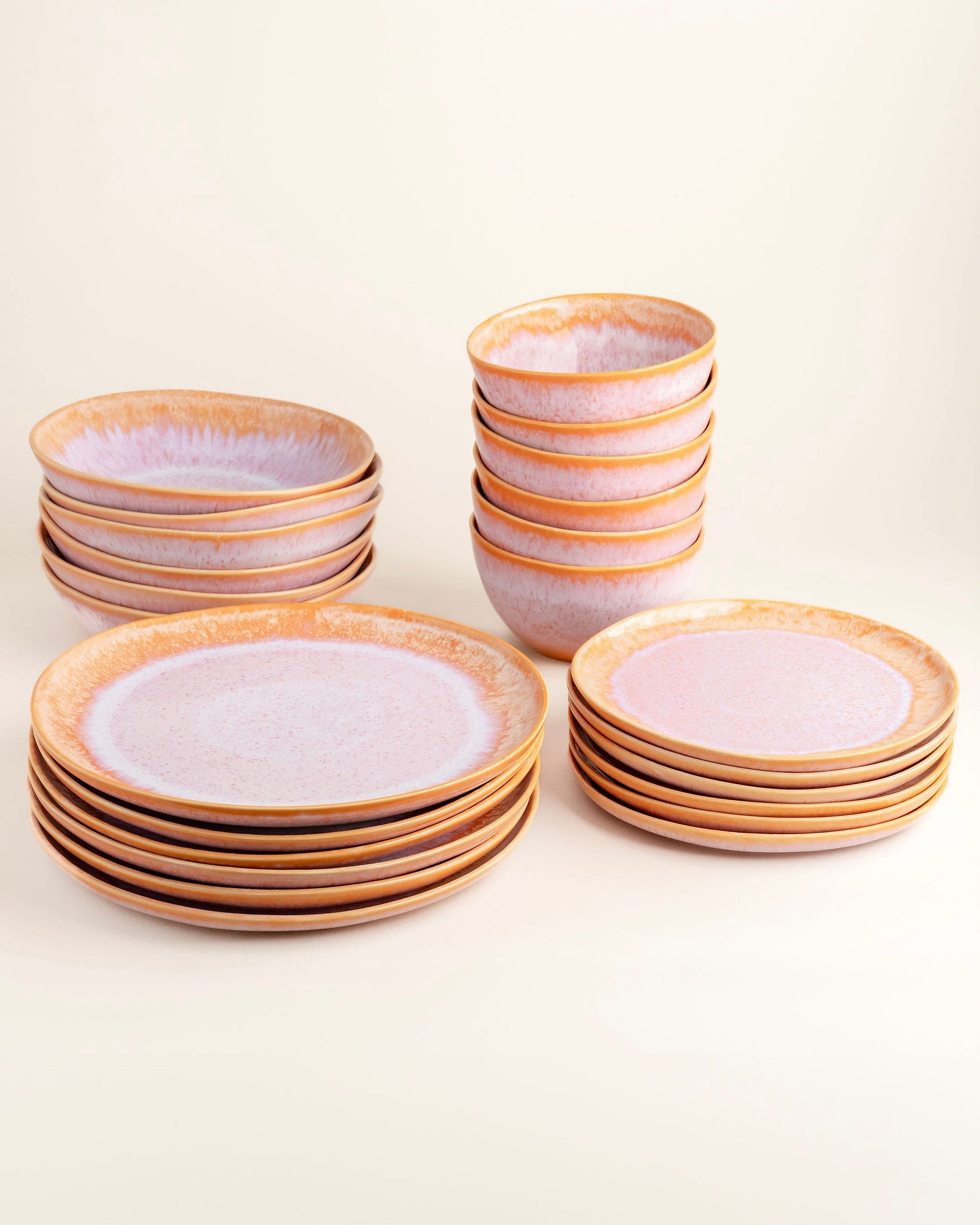 Évora tableware set Coral Pink 24-piece