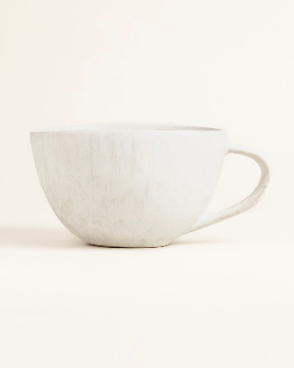 Noa Tasse groß Mattweiß Creme